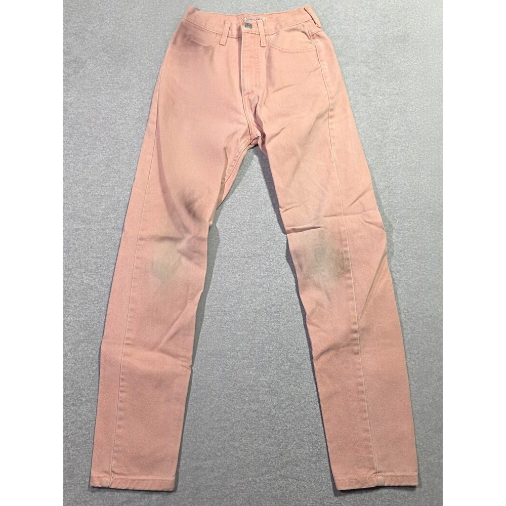 Vintage Guess Jeans Womens 26 Pink High Rise Slim Tapered 90s Denim Made USA